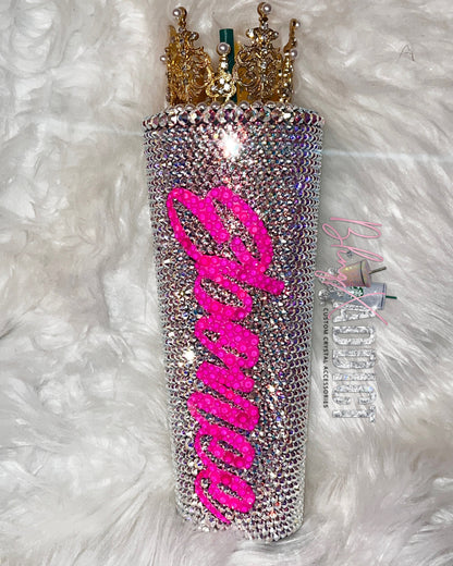 Custom Swarovski Crystal Starbucks Tumbler: 'I'm The Queen' Bling Cup