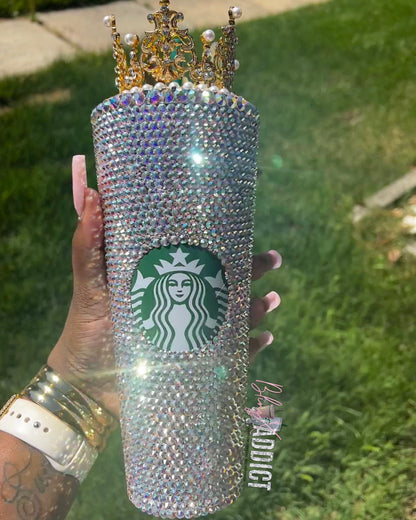 Custom Swarovski Crystal Starbucks Tumbler: 'I'm The Queen' Bling Cup