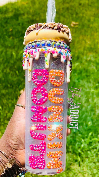 Donut Glitter Globe Tumbler: Sparkly Floating Glitter Cup