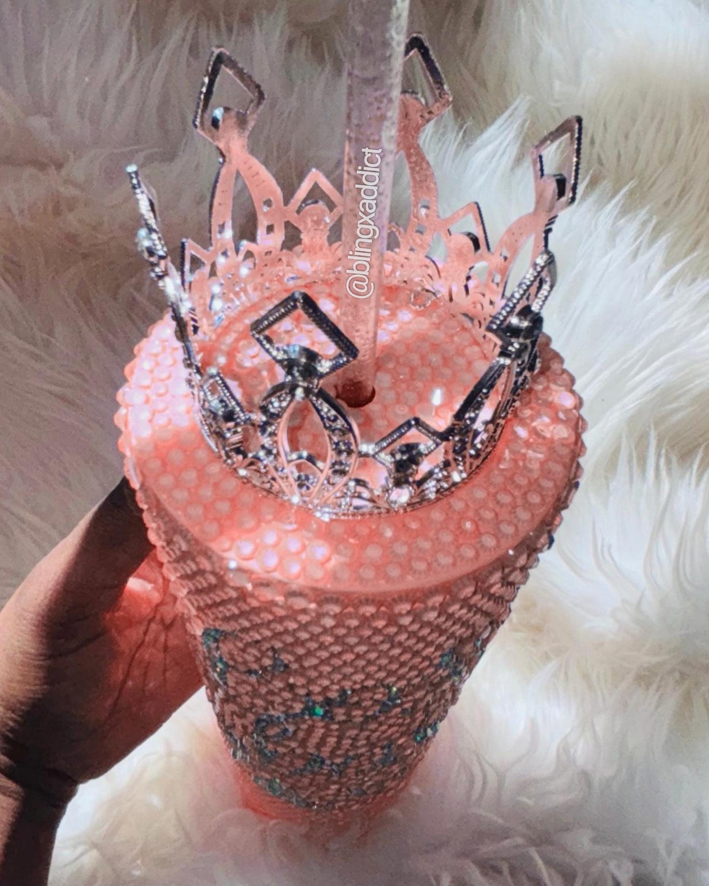 Bling "Boss Babe" Tumbler: Neon Pastel Rhinestone Cup with Crown
