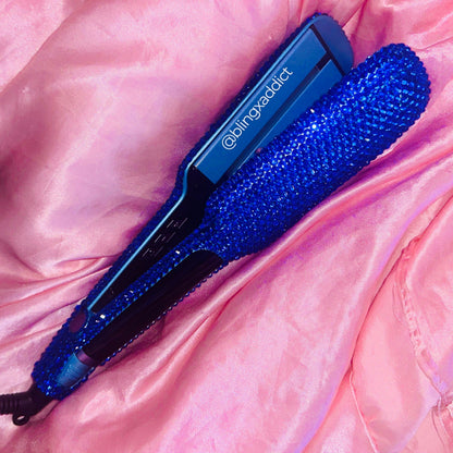 Bedazzled Crystal Flat Iron | Rhinestone Bling Hair Straightener | Custom 1” or 2” Styling Tool