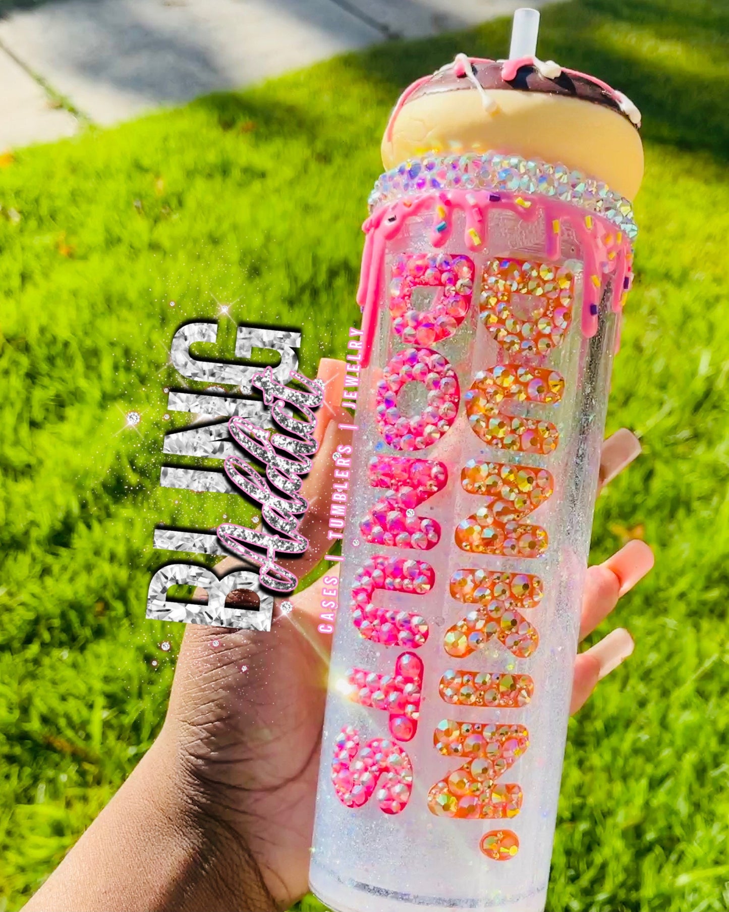Donut Glitter Globe Tumbler: Sparkly Floating Glitter Cup