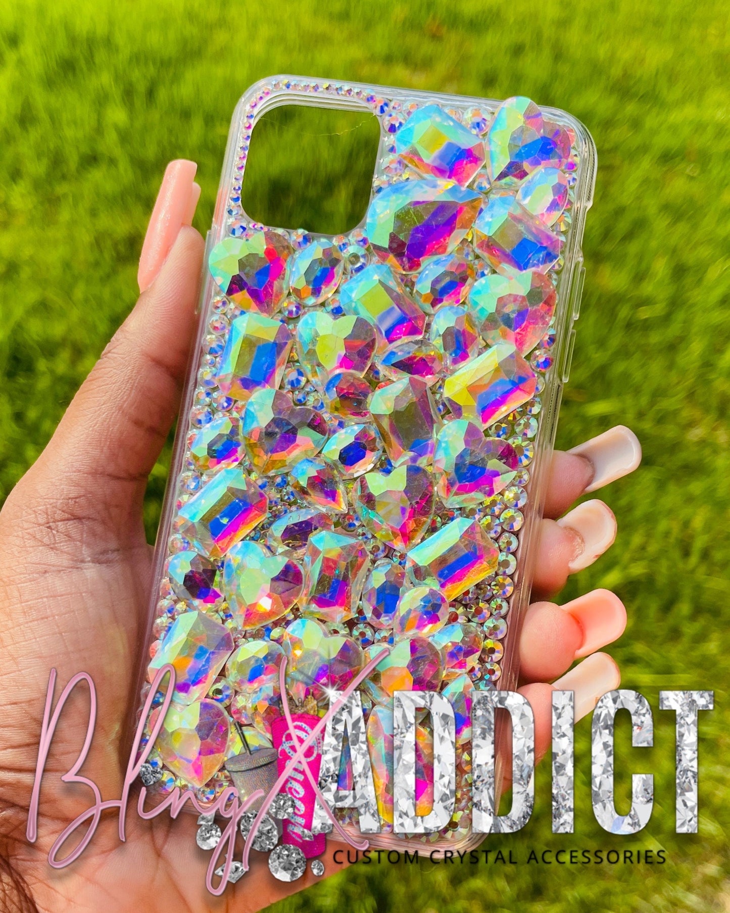 Diamonds Are Forever Custom Crystal 3D Gem Bling Phone Case