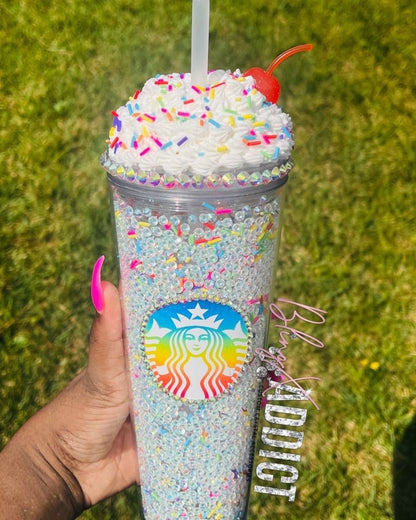 Cherry on Top Frosted Crystal Craze Tumbler 16oz or 24oz Cup