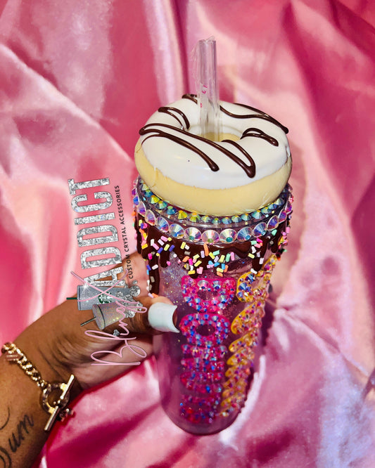 Donut Glitter Globe Tumbler: Sparkly Floating Glitter Cup - Bling Addict