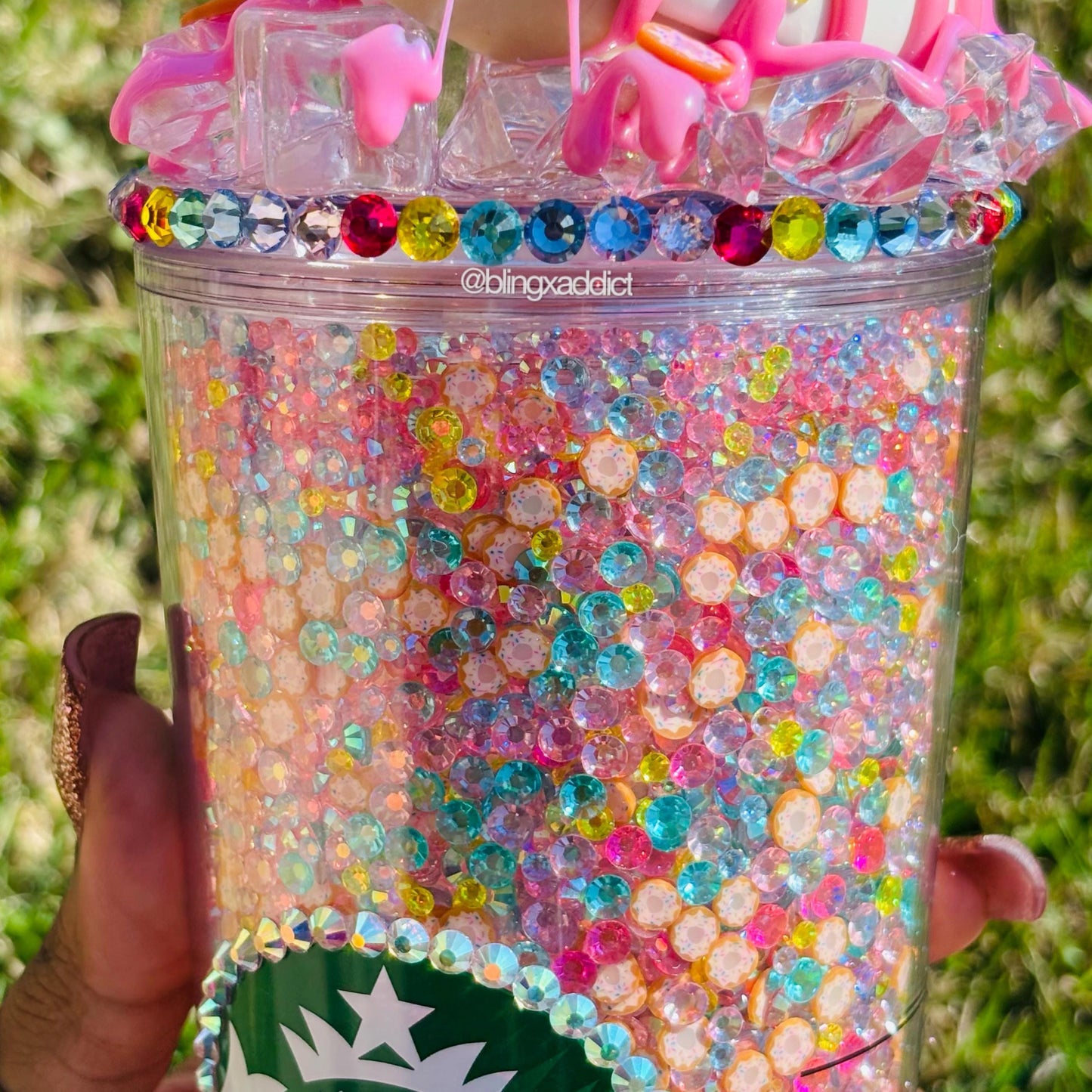 Donut Worry, Be Sparkly – Blinged Out Starbucks Cup Filled with Crystals & Sweet Sprinkle Style