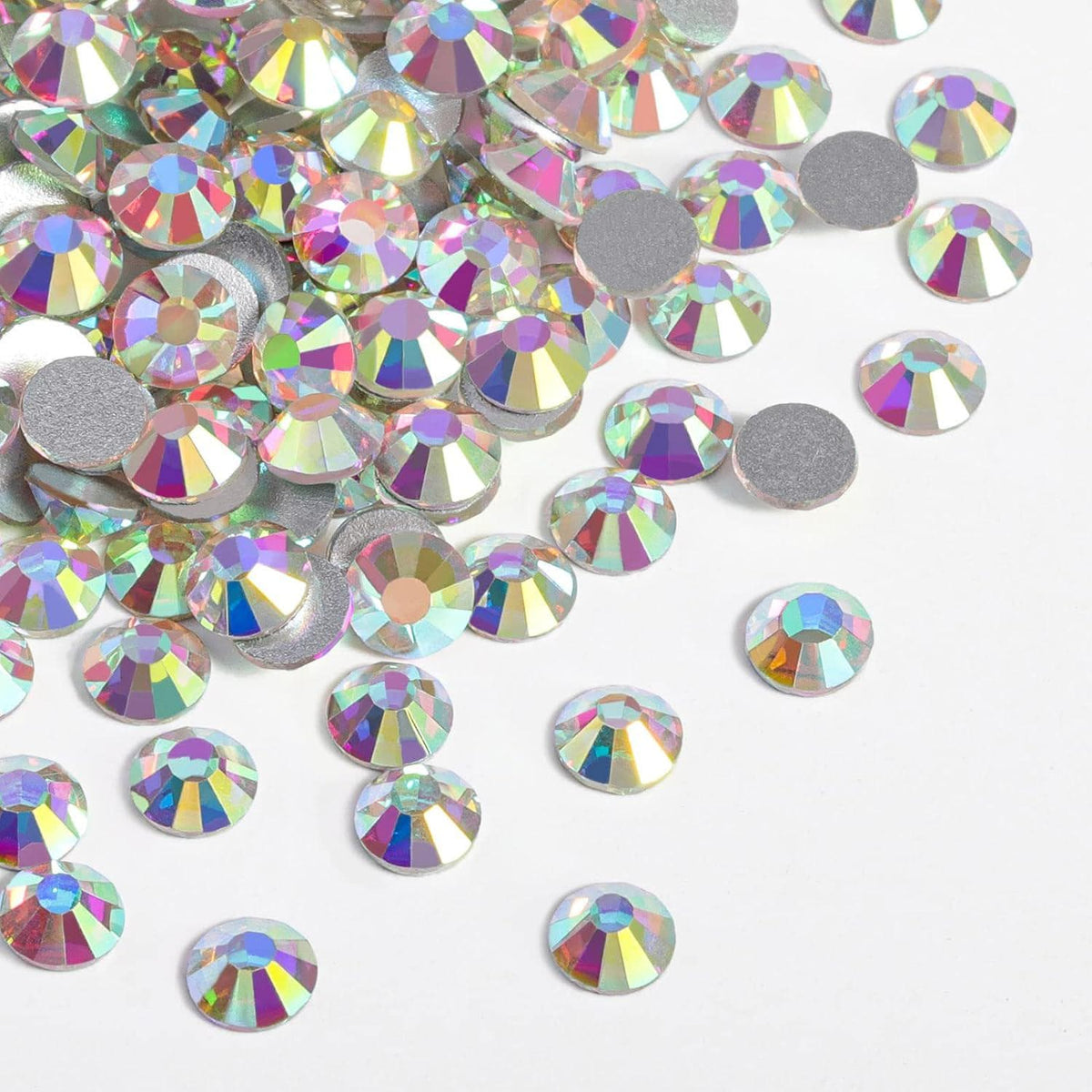 Crystal AB Glass Rhinestones | Clear with Rainbow Finish