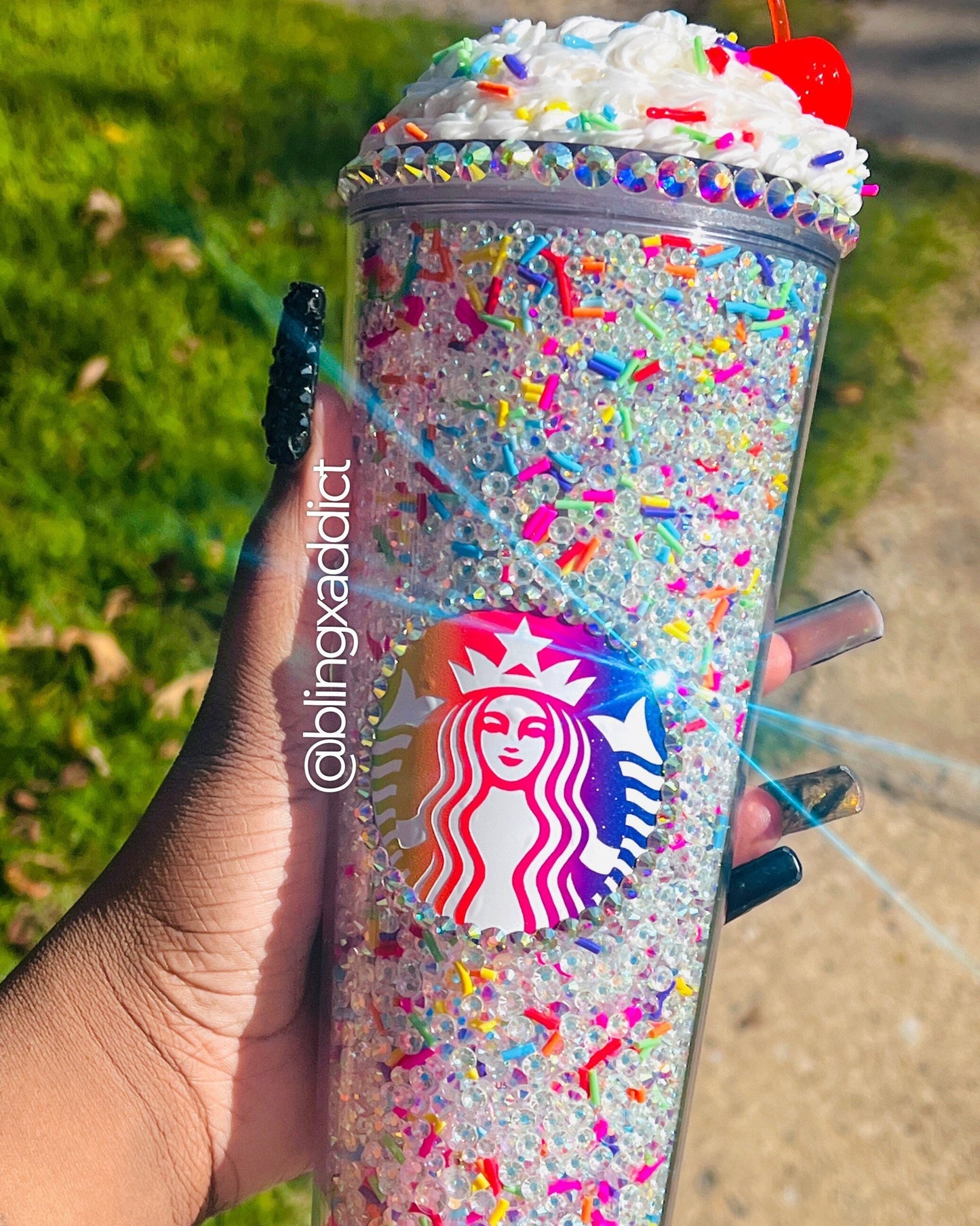 Cherry on Top Frosted Crystal Craze Tumbler 16oz or 24oz Cup