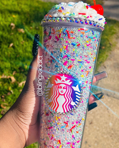 Cherry on Top Frosted Crystal Craze Tumbler 16oz or 24oz Cup