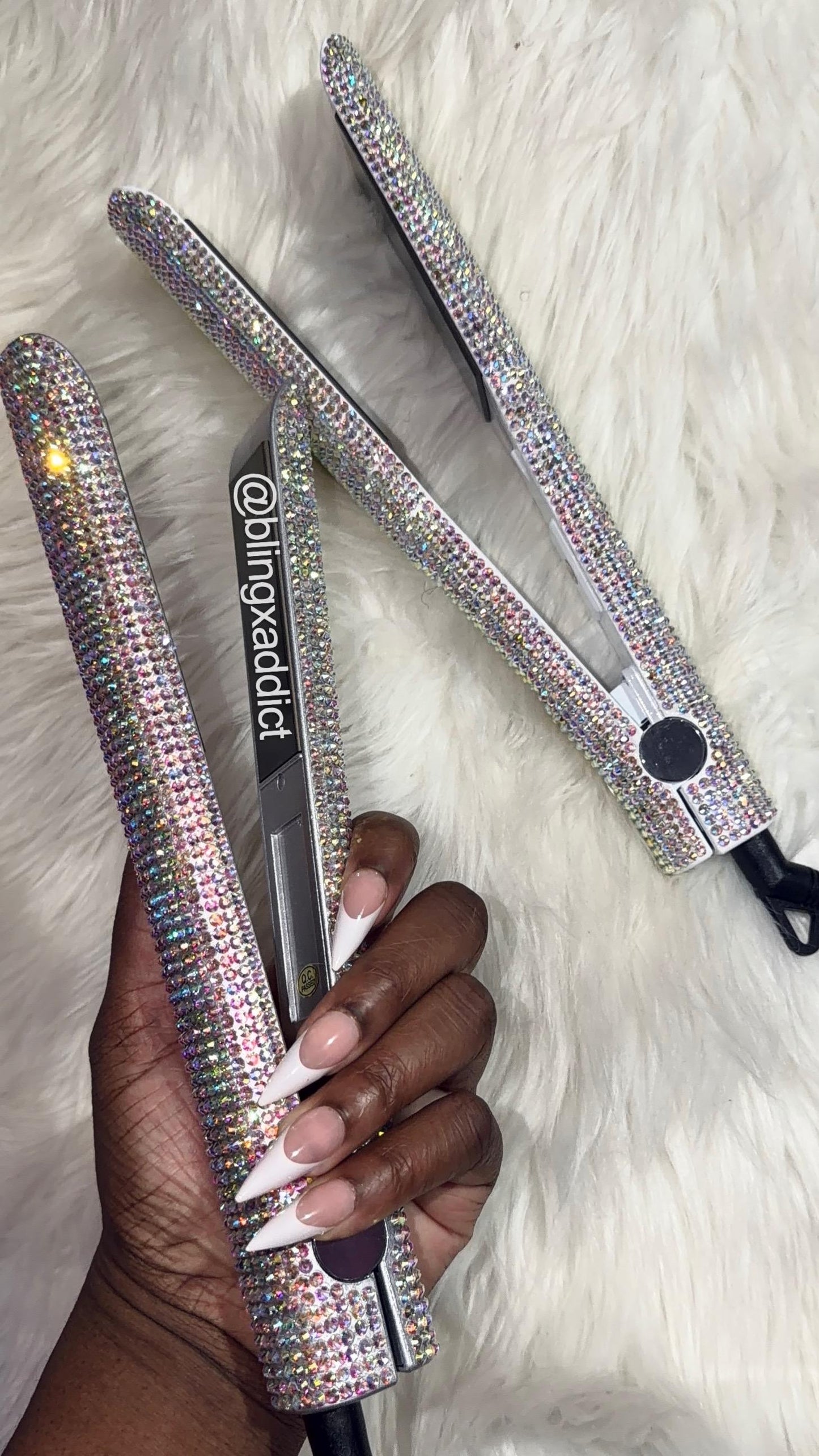 Bedazzled Crystal Flat Iron | Rhinestone Bling Hair Straightener | Custom 1” or 2” Styling Tool