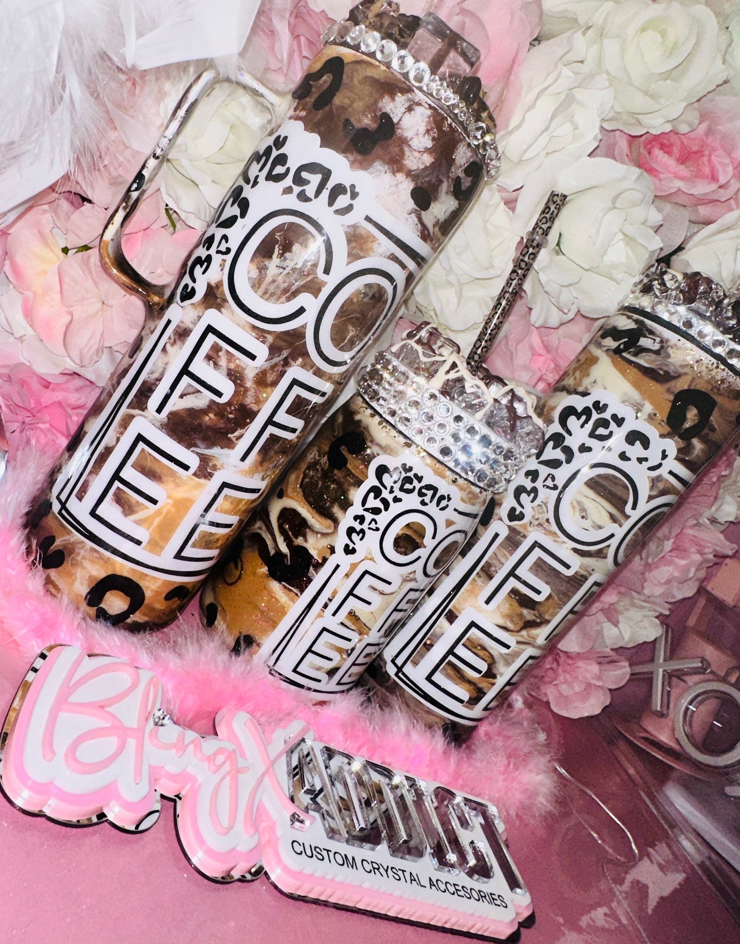 Coffee, Leopard, Leggings, DONE! Caffeine Swirl Epoxy Tumbler Mug Cup