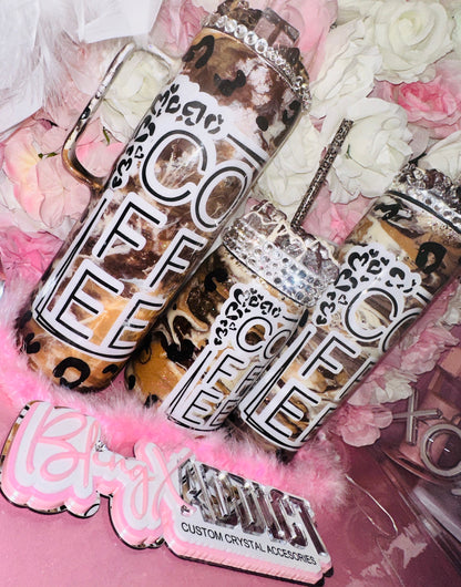 Coffee, Leopard, Leggings, DONE! Caffeine Swirl Epoxy Tumbler Mug Cup