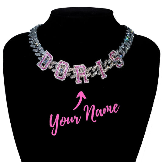 All Starz | CZ Custom Name Curb Choker - Bling Addict