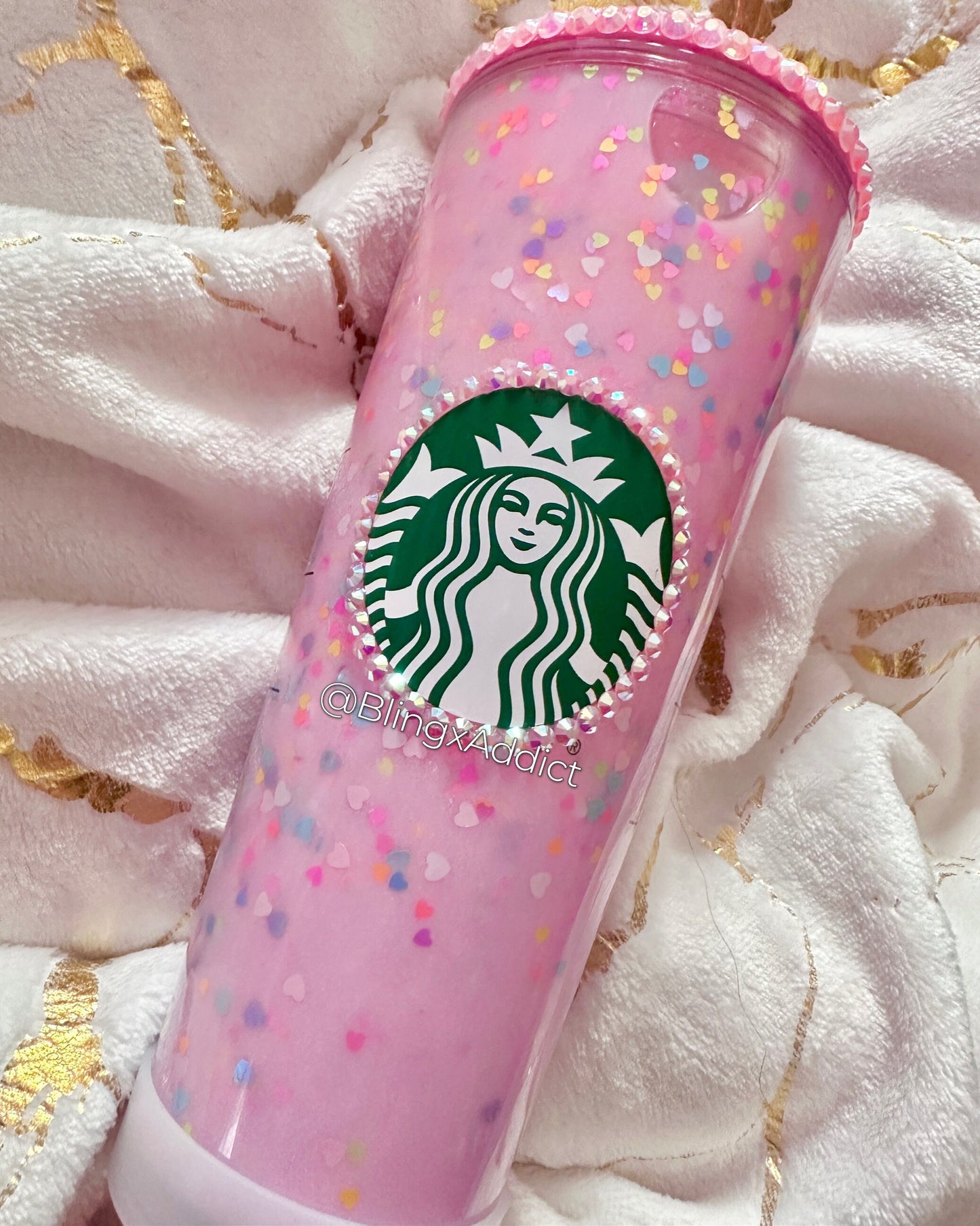 Glitter Liquid Customized Snow Globe Starbucks Tumbler Cup