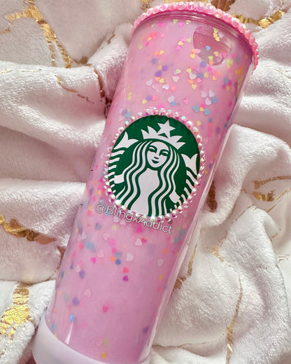 Glitter Liquid Customized Snow Globe Starbucks Tumbler Cup