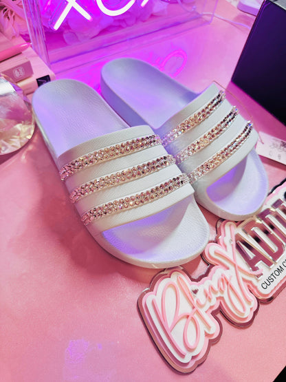 Custom Crystal Swarovski Women’s Adi das Slides