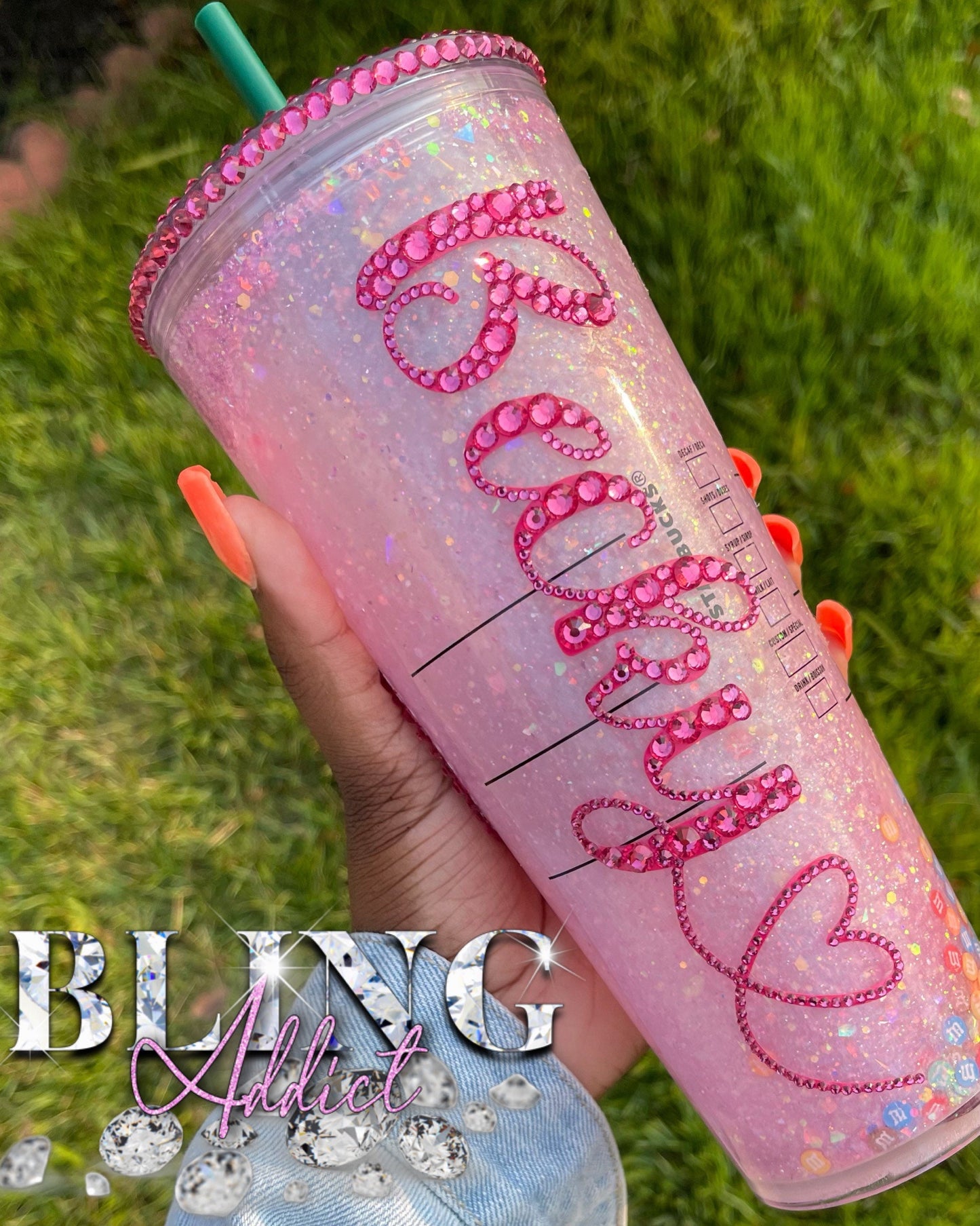 Glitter Liquid Customized Snow Globe Starbucks Tumbler Cup