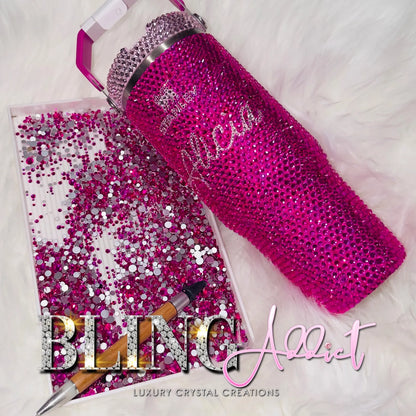 Custom Crystal Bling Stanley Tumbler | Personalized Rhinestone Cup | 20oz, 30oz, 40oz & 64oz - Bling Addict