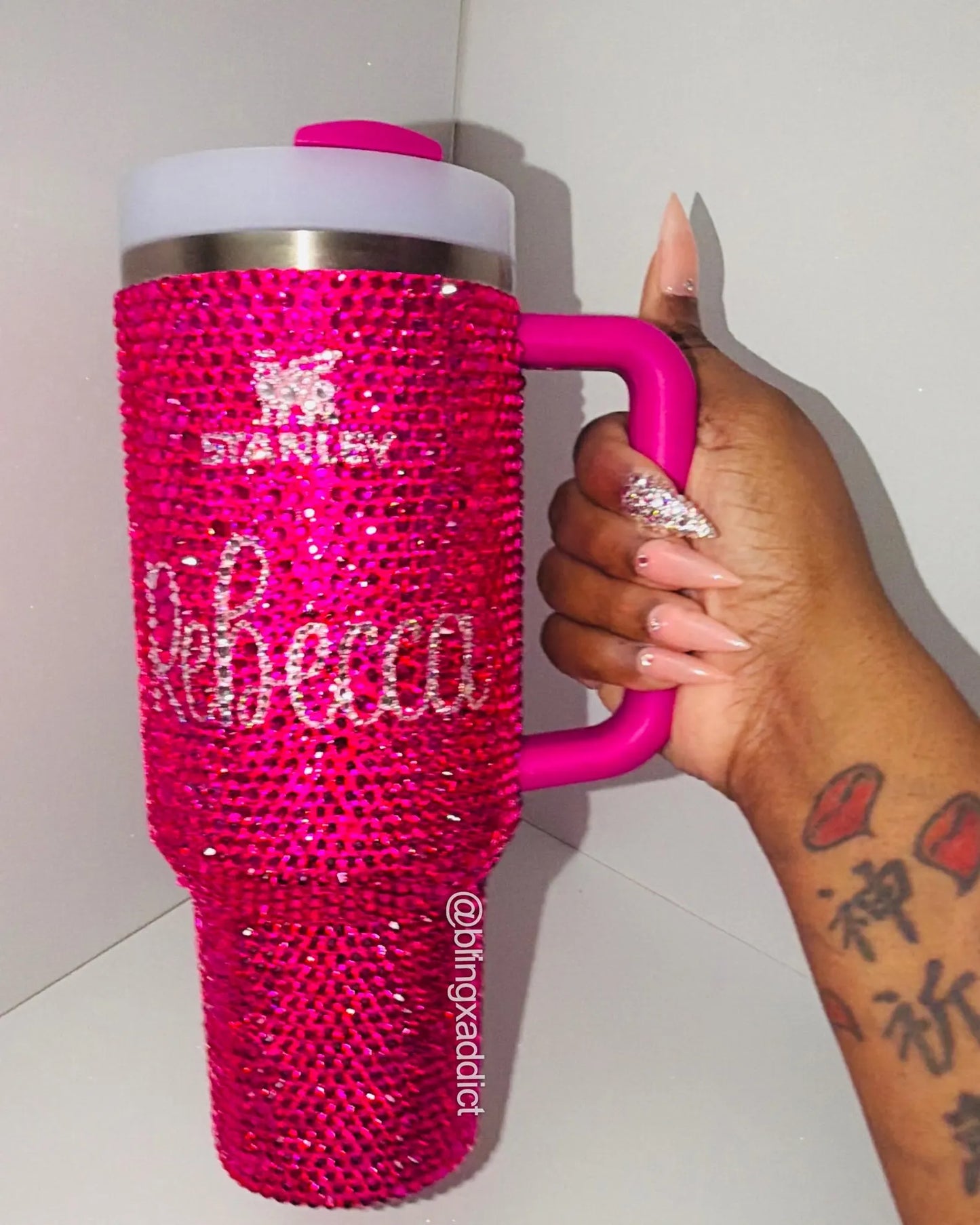Custom Crystal Bling Stanley Tumbler | Personalized Rhinestone Cup | 20oz, 30oz, 40oz & 64oz - Bling Addict