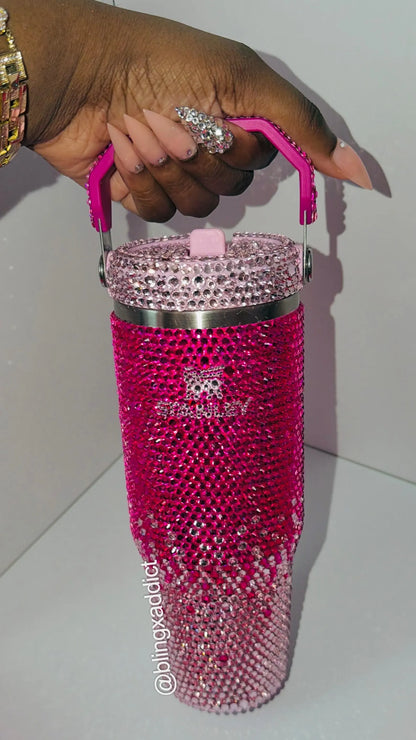 Custom Crystal Bling Stanley Tumbler | Personalized Rhinestone Cup | 20oz, 30oz, 40oz & 64oz - Bling Addict