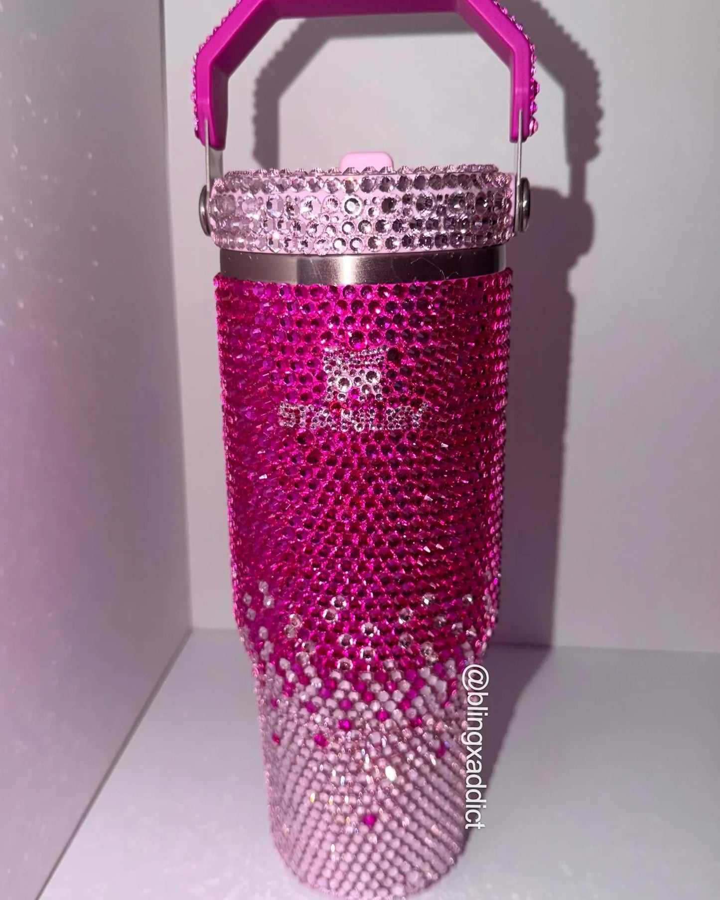 Custom Crystal Bling Stanley Tumbler | Personalized Rhinestone Cup | 20oz, 30oz, 40oz & 64oz - Bling Addict