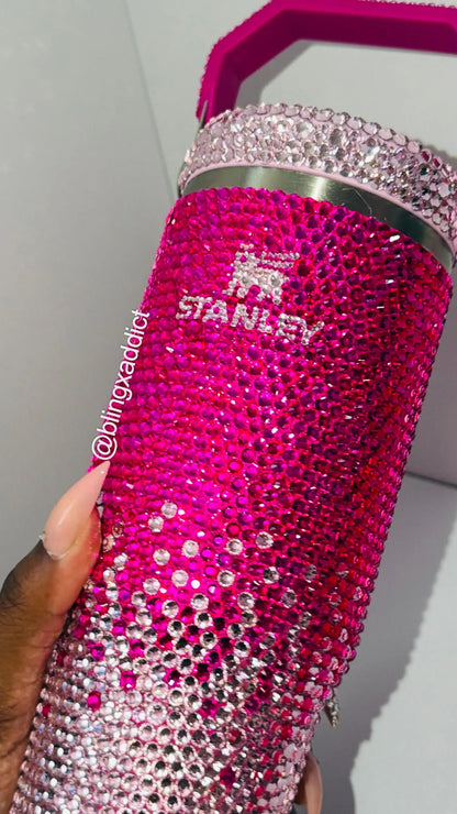 Custom Crystal Bling Stanley Tumbler | Personalized Rhinestone Cup | 20oz, 30oz, 40oz & 64oz - Bling Addict