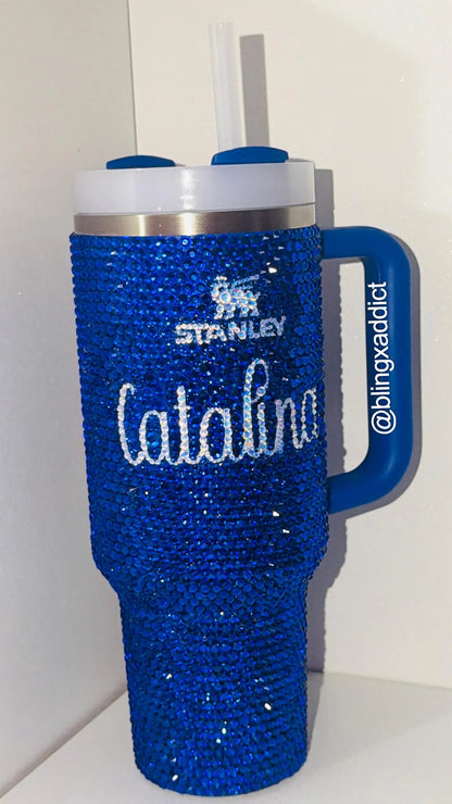 Custom Crystal Bling Stanley Tumbler | Personalized Rhinestone Cup | 20oz, 30oz, 40oz & 64oz - Bling Addict