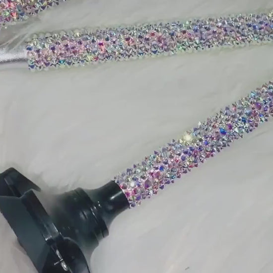 Bedazzled Foldable Pivot Walking Cane | Ergonomic Grip, Adjustable Height, 350 lbs Capacity, Up to 6”5 in Height.