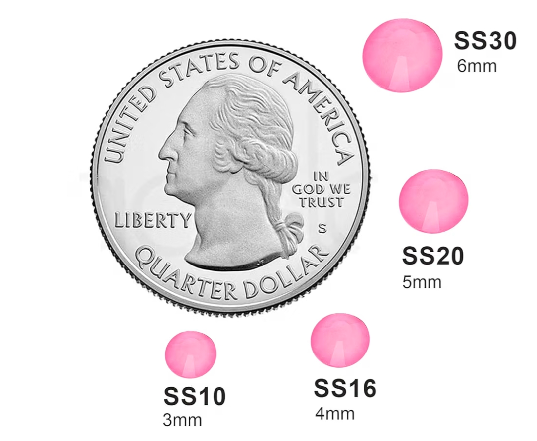 Neon Light Pink Glass Rhinestones | UV Reactive Pink Flatback Rhinestones | SS6 SS10 SS20 SS30 | 288–1,440 Pieces