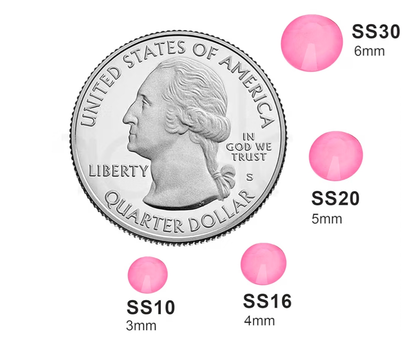 Neon Light Pink Glass Rhinestones | UV Reactive Pink Flatback Rhinestones | SS6 SS10 SS20 SS30 | 288–1,440 Pieces