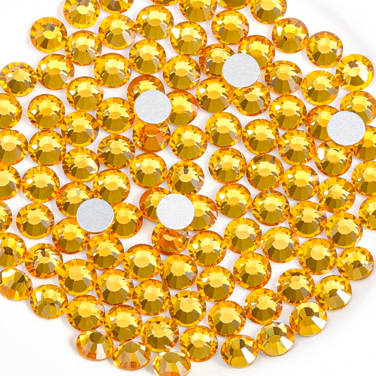 Topaz Glass Rhinestones | Warm Golden Brown Flatback Rhinestones