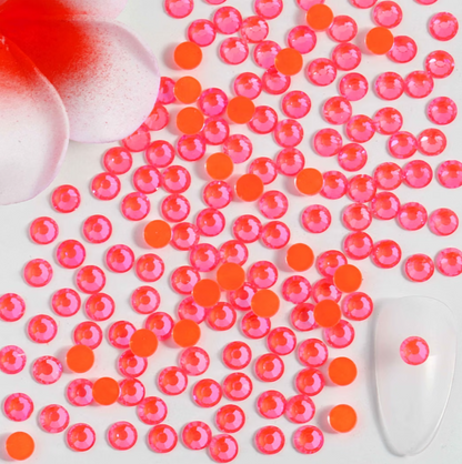 Luminous Orange AB Glass Rhinestones | Neon Orange Iridescent Flatback Rhinestones | SS6 SS10 SS16 SS20 SS30 | 288–1,440 Pieces
