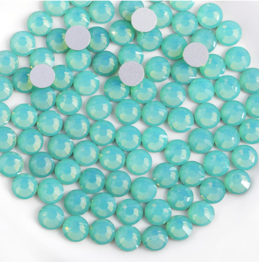 Pacific Opal Green Glass Rhinestones | Milky Green Opal Flatback Rhinestones | SS6 SS8 SS10 SS12 SS16 SS20 SS30 | 288–1,440 Pieces
