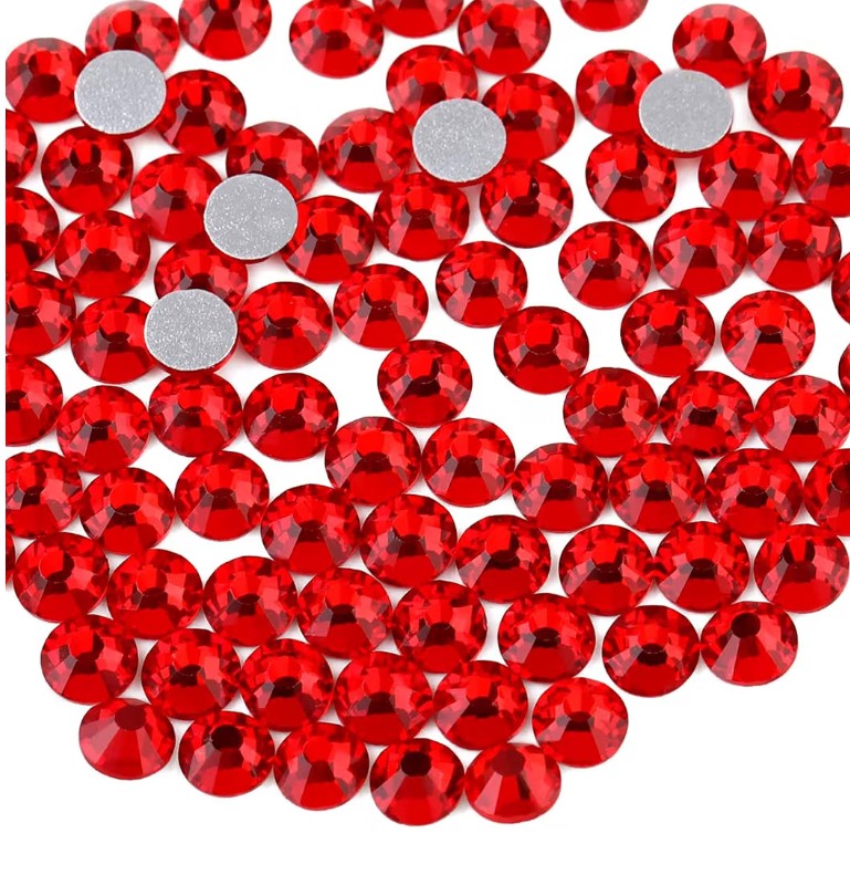 Light Siam Red Glass Rhinestones | Red Glass Flatback Rhinestones