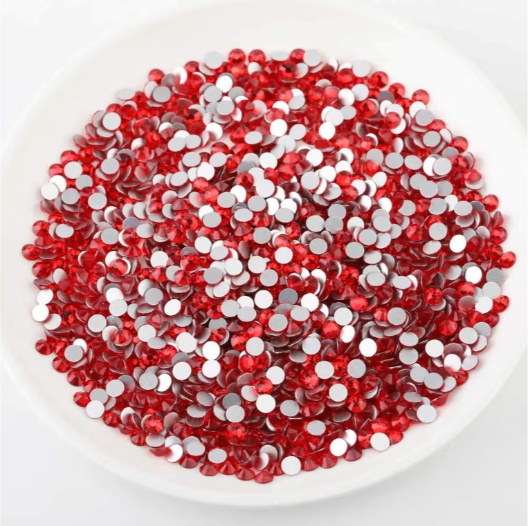 Light Siam Red Glass Rhinestones | Red Glass Flatback Rhinestones