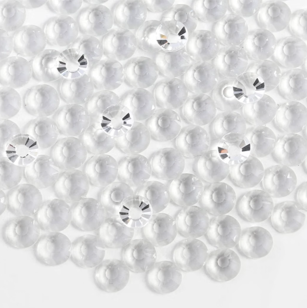 Transparent Clear Glass Rhinestones | No Foil Clear Flatback Rhinestones | SS6 SS8 SS10 SS16 SS20 SS30 | 288–1,440 Pieces