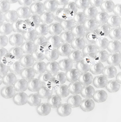 Transparent Clear Glass Rhinestones | No Foil Clear Flatback Rhinestones | SS6 SS8 SS10 SS16 SS20 SS30 | 288–1,440 Pieces