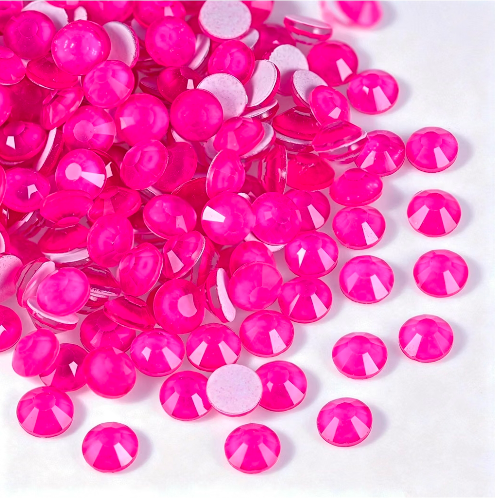 Neon Hot Pink Glass Rhinestones | UV Reactive Flatback Rhinestones | SS6 SS10 SS16 SS20 SS30 & Mixed Sizes | 288–1,440 Pieces