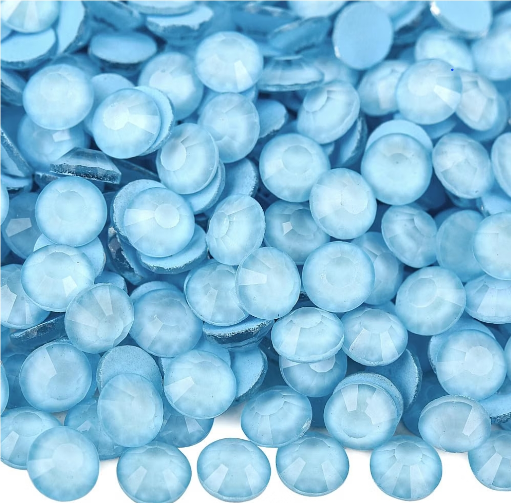 Neon Lt. Sapphire Blue Glass Rhinestones | UV Reactive Flatback Rhinestones
