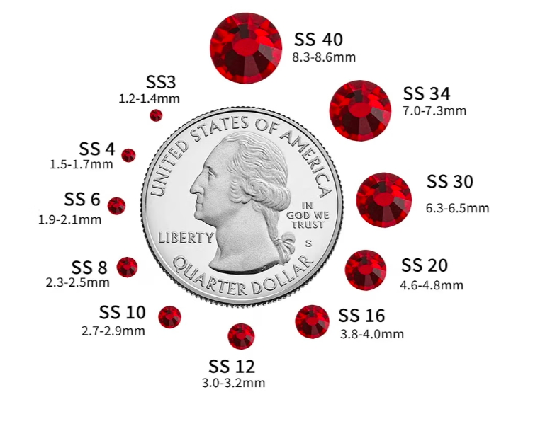 Dark Siam Red Glass Rhinestones | Cherry Red Glass Flatback Rhinestones