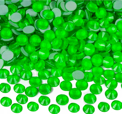 Neon Green Glass Rhinestones | UV Reactive Green Flatback Rhinestones | SS6 SS10 SS16 SS20 SS30 & Mixed Sizes | 288–1,440 Pieces
