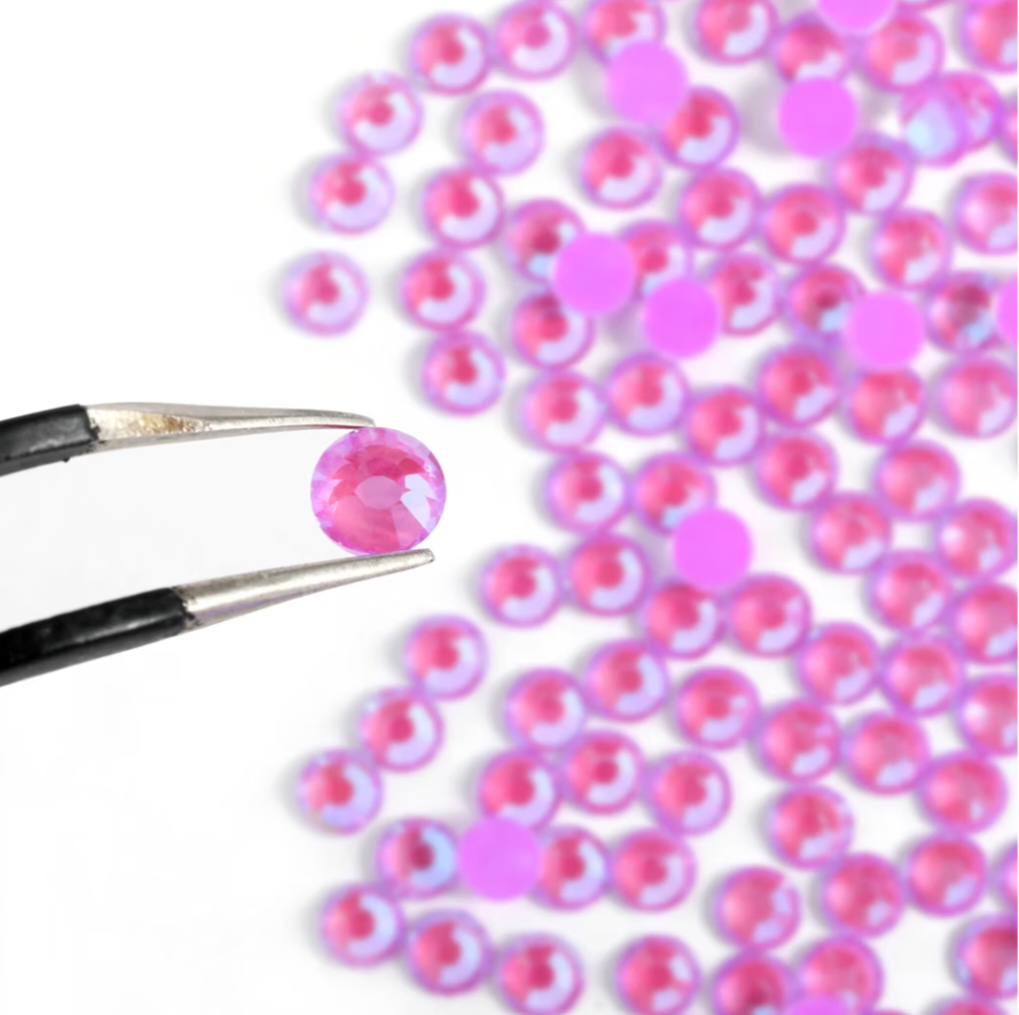 Luminous Purple AB Glass Rhinestones | Neon Purple Iridescent Flatback Rhinestones | SS6 SS10 SS16 SS20 SS30 | 288–1,440 Pieces