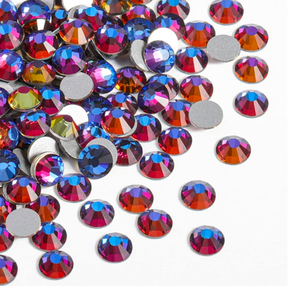 Blue Volcano Glass Rhinestones | Color Shift Glass Flatback Rhinestones | Blue Amber Purple Yellow | SS3 SS4 SS6 SS8 SS10 SS12 SS16 SS20 SS34 | 288–1,440 Pieces