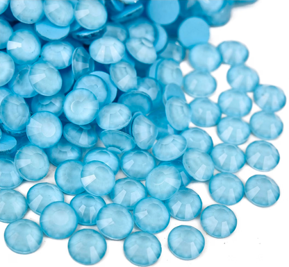 Neon Lt. Sapphire Blue Glass Rhinestones | UV Reactive Flatback Rhinestones