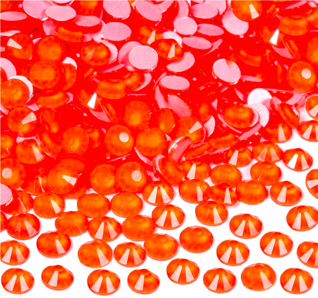 Neon Hyacinth Orange Glass Rhinestones