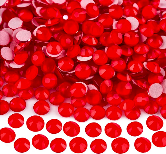Neon Red Glass Rhinestones | UV Reactive Flatback Rhinestones