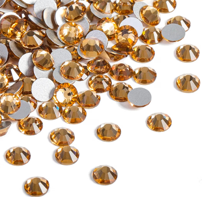 Light Topaz Glass Rhinestones | Light Golden Brown Flatback Rhinestones
