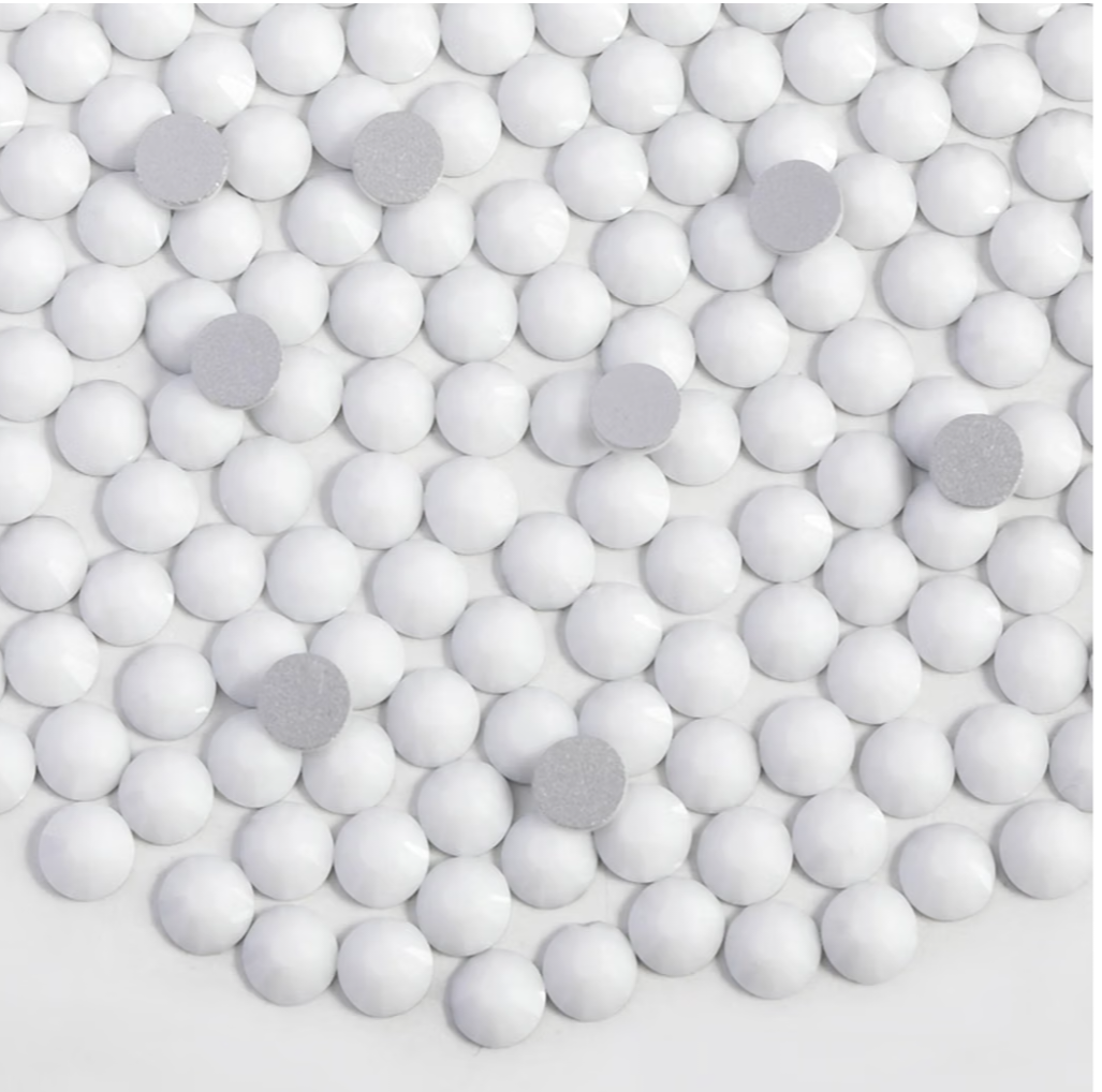 Chalk White Glass Rhinestones | Matte White Flatback Rhinestones | SS7 SS10 SS16 SS20 SS30 | 288–1,440 Pieces