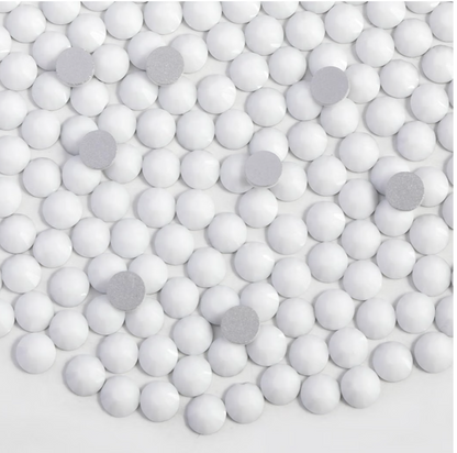 Chalk White Glass Rhinestones | Matte White Flatback Rhinestones | SS7 SS10 SS16 SS20 SS30 | 288–1,440 Pieces