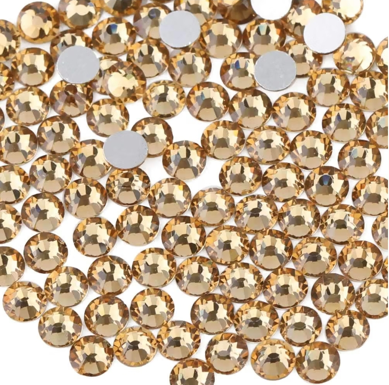Light Topaz Glass Rhinestones | Light Golden Brown Flatback Rhinestones
